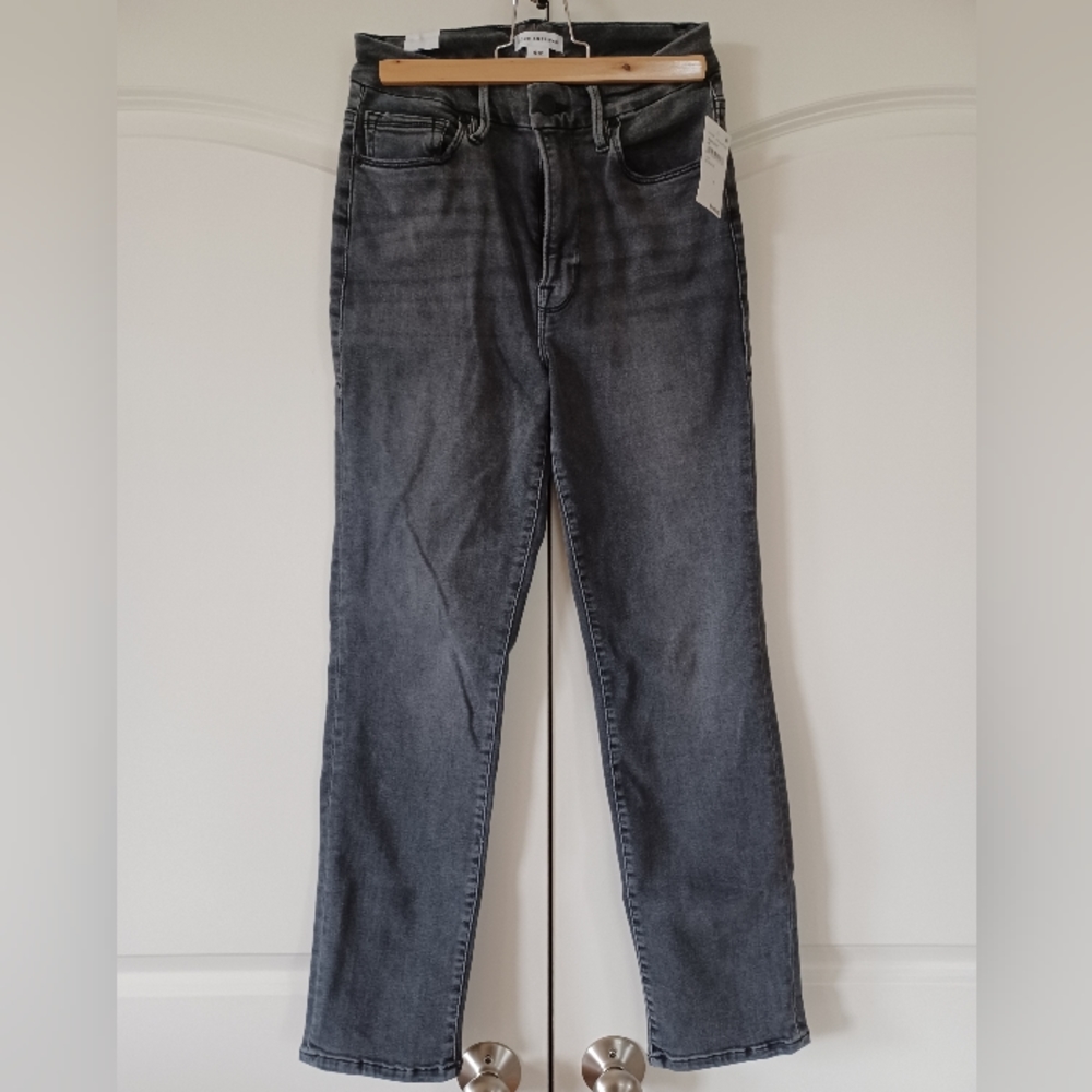 NWT Good American Always Fits Good Classic black164 jeans SZ 6-12 × 1